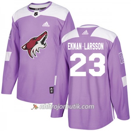 Män Ishockey Arizona Coyotes Tröja Oliver Ekman-Larsson 23 Adidas 2017-2018 Lila Fights Cancer Practice Authentic Män Ishockey Arizona Coyotes Tröja Oliver Ekman-Larsson 23 Adidas 2017-2018 Lila Fights Cancer Practice Authentic